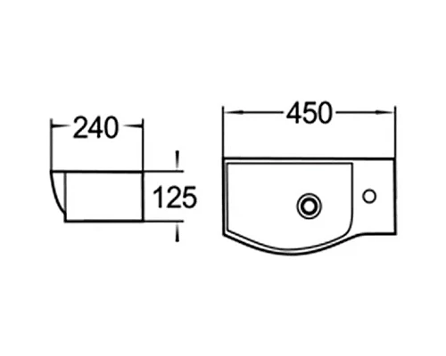 Приобрести Раковина 45х24 см SantiLine SL-2012L в магазине сантехники Santeh-Crystal.ru