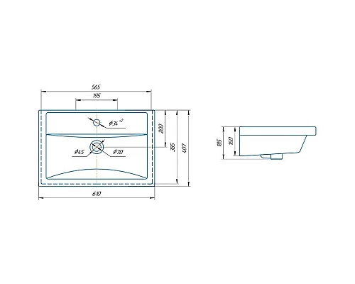 Купить Раковина 61х40,7 см Corozo Фостер SD-00000380 в магазине сантехники Santeh-Crystal.ru