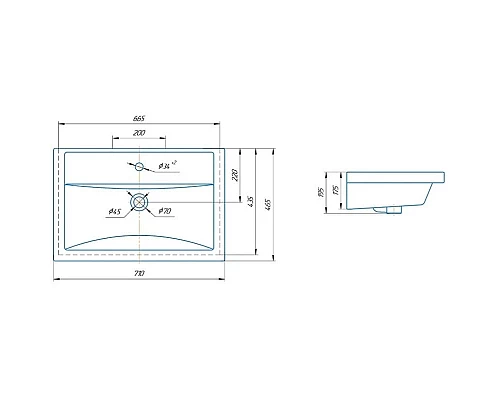 Приобрести Раковина 71х46,5 см Corozo Фостер SD-00000379 в магазине сантехники Santeh-Crystal.ru