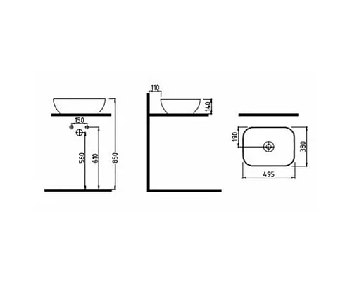 Купить Раковина 49,5х38 см Bien Motto MTLG05003FD0W3000 в магазине сантехники Santeh-Crystal.ru