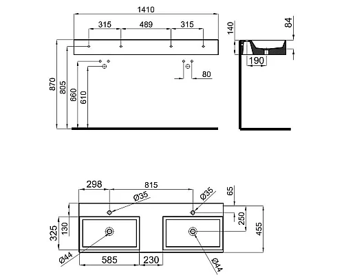 Купить Раковина 141x48 см Noken Essence C N372769968 в магазине сантехники Santeh-Crystal.ru