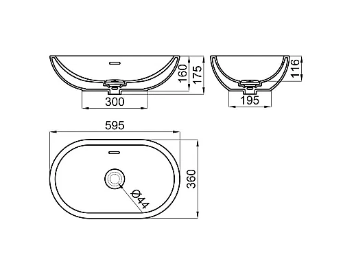Заказать Раковина 59,5x36 см Noken Forma N Oval N350798851 в магазине сантехники Santeh-Crystal.ru