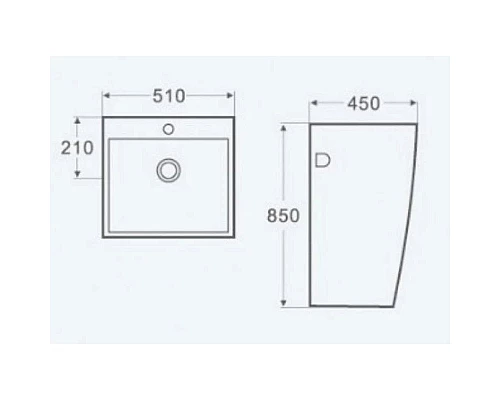 Купить Раковина напольная 51x45 см WeltWasser Gelbach 007GL-WT в магазине сантехники Santeh-Crystal.ru