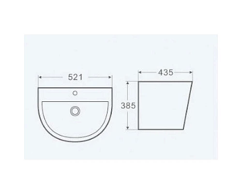 Приобрести Раковина 52,1x43,5 см WeltWasser Salzbach 006GL-WT в магазине сантехники Santeh-Crystal.ru