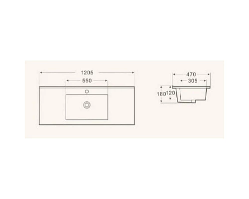 Купить Раковина 120,5x47 см WeltWasser Deilbach 7506-120 в магазине сантехники Santeh-Crystal.ru