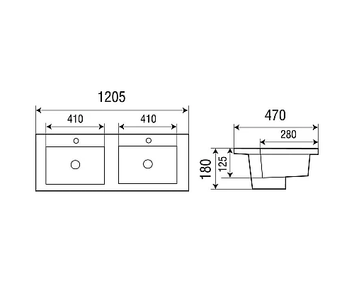 Приобрести Раковина 120,5x47 см WeltWasser Deilbach 7506-1202 в магазине сантехники Santeh-Crystal.ru