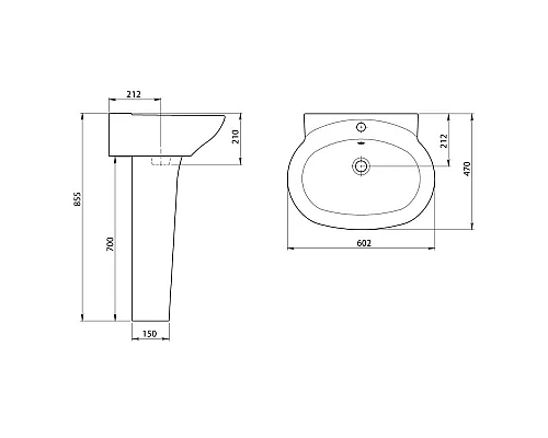 Заказать Раковина 60,2х47 см Santeri Ultra 1.3111.3.S00.11B.0 в магазине сантехники Santeh-Crystal.ru