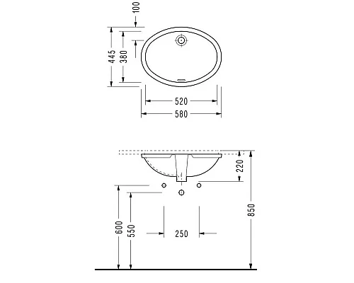 Заказать Раковина 58х44,5 см Serel 0501 в магазине сантехники Santeh-Crystal.ru