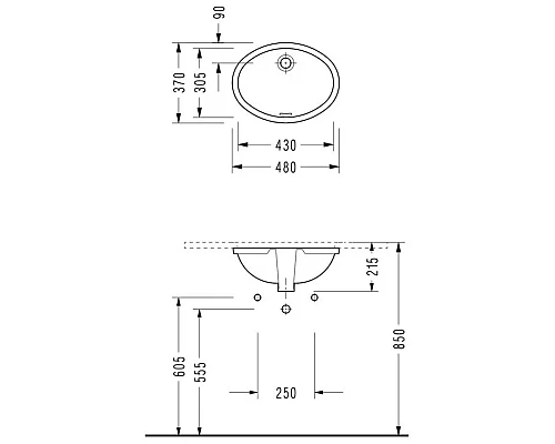 Купить Раковина 48х37 см Serel 0551 в магазине сантехники Santeh-Crystal.ru