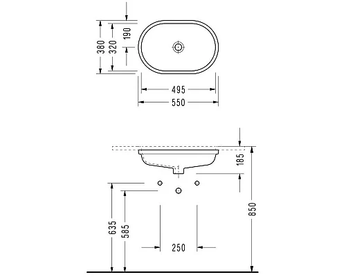 Заказать Раковина 55х38 см Serel 0571 в магазине сантехники Santeh-Crystal.ru