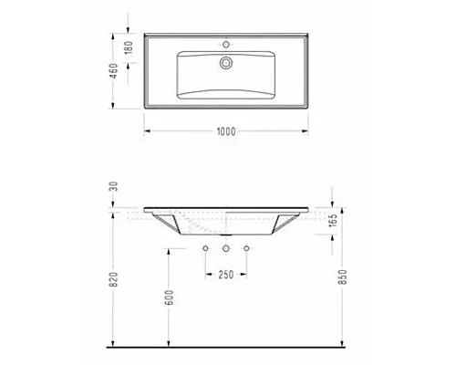 Заказать Раковина 100х46 см Serel 3037 в магазине сантехники Santeh-Crystal.ru