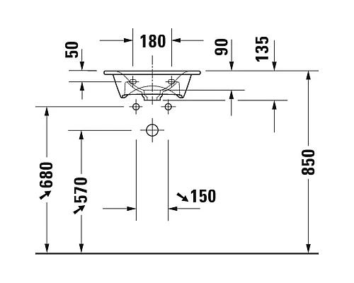 Заказать Раковина 45х32 см Duravit Viu 0733450041 в магазине сантехники Santeh-Crystal.ru