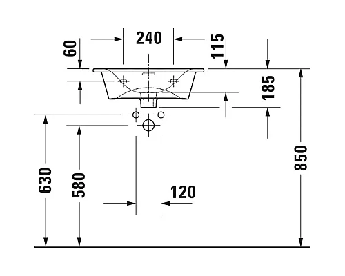 Купить Раковина 53х43 см Duravit Viu 2344530000 в магазине сантехники Santeh-Crystal.ru
