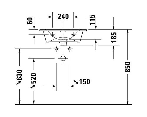 Купить Раковина 53х43 см Duravit Viu 2344530000 в магазине сантехники Santeh-Crystal.ru