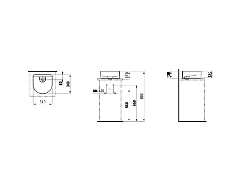 Заказать Раковина 34х34 см Laufen Sonar 8.1234.000.0.112.1 в магазине сантехники Santeh-Crystal.ru