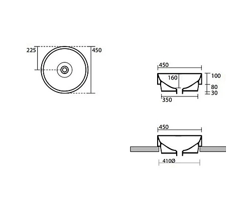 Купить Раковина 45х45 см Kerasan Cento 355701 в магазине сантехники Santeh-Crystal.ru