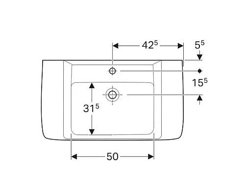 Приобрести Раковина 85х48 см Geberit Renova Plan 122185000 в магазине сантехники Santeh-Crystal.ru