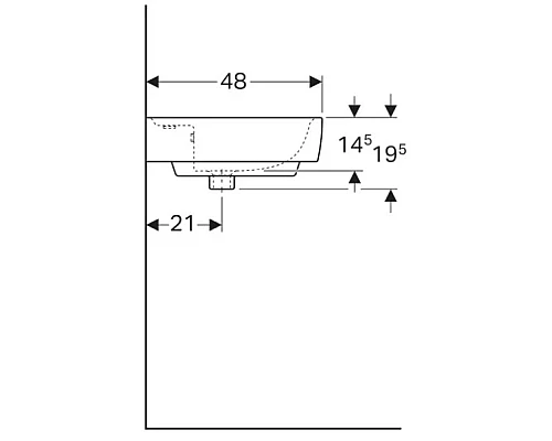 Приобрести Раковина 85х48 см Geberit Renova Plan 122185000 в магазине сантехники Santeh-Crystal.ru