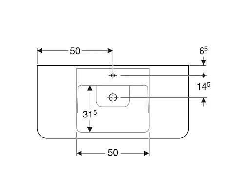 Купить Раковина 100х48 см Geberit Renova Plan 125100000 в магазине сантехники Santeh-Crystal.ru