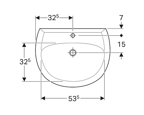 Приобрести Раковина 65х51 см Geberit Renova 223065000 в магазине сантехники Santeh-Crystal.ru