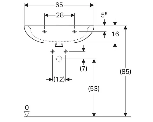 Приобрести Раковина 65х51 см Geberit Renova 223065000 в магазине сантехники Santeh-Crystal.ru