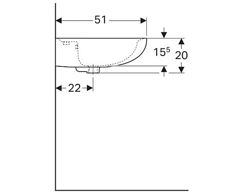Приобрести Раковина 65х51 см Geberit Renova 223065000 в магазине сантехники Santeh-Crystal.ru