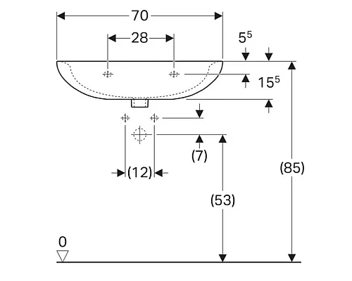 Купить Раковина 70х53 см Geberit Renova 223070000 в магазине сантехники Santeh-Crystal.ru