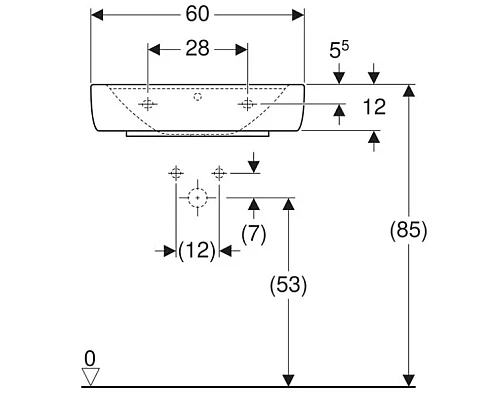 Заказать Раковина 60х48 см Geberit Renova Plan 225160000 в магазине сантехники Santeh-Crystal.ru