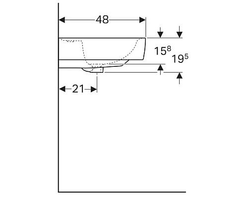 Приобрести Раковина 65х48 см Geberit Renova Plan 225165000 в магазине сантехники Santeh-Crystal.ru