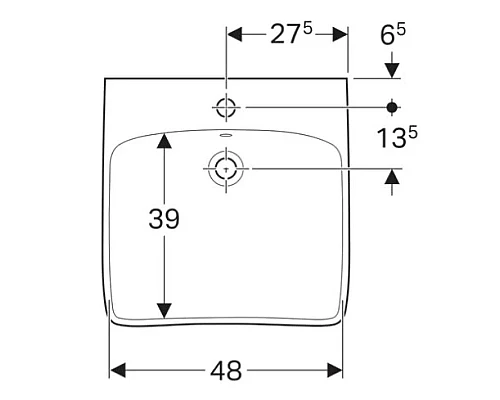 Приобрести Раковина 55х55 см Geberit Renova Comfort 258555000 в магазине сантехники Santeh-Crystal.ru