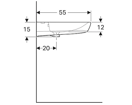 Приобрести Раковина 55х55 см Geberit Renova Comfort 258555000 в магазине сантехники Santeh-Crystal.ru