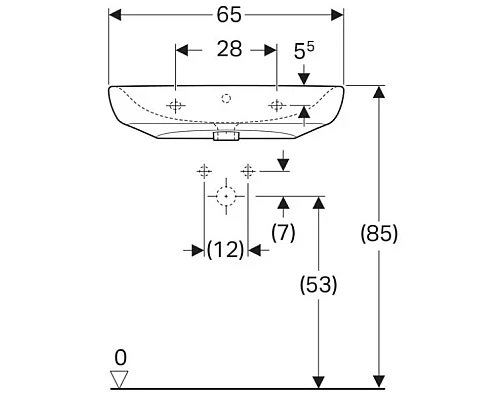 Приобрести Раковина 65х55 см Geberit Renova Comfort 258565000 в магазине сантехники Santeh-Crystal.ru