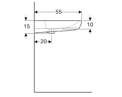 Приобрести Раковина 65х55 см Geberit Renova Comfort 258565000 в магазине сантехники Santeh-Crystal.ru