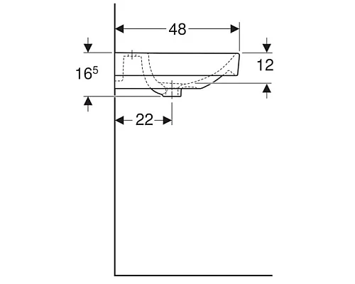 Заказать Раковина 120х48 см Geberit Smyle Square 500.223.01.1 в магазине сантехники Santeh-Crystal.ru