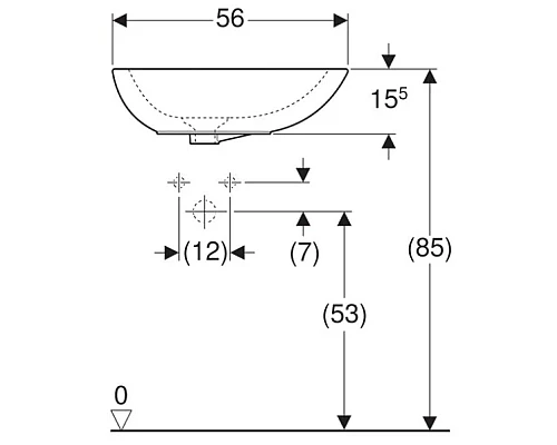Заказать Раковина 56х40 см Geberit Citterio 500.542.01.1 в магазине сантехники Santeh-Crystal.ru