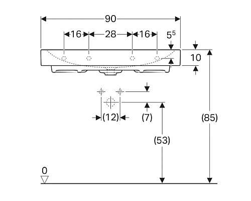 Заказать Раковина 90х50 см Geberit Citterio 500.547.01.1 в магазине сантехники Santeh-Crystal.ru