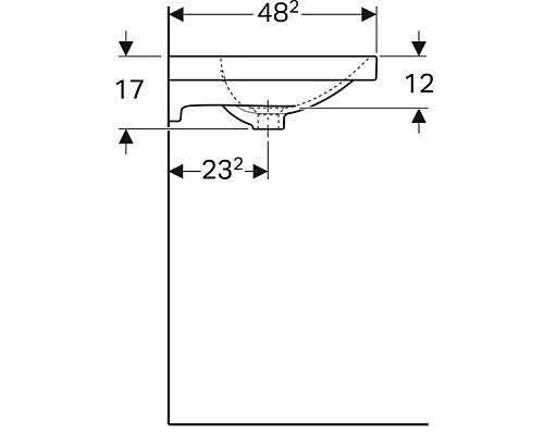 Приобрести Раковина 60х48,2 см Geberit Acanto 500.620.01.2 в магазине сантехники Santeh-Crystal.ru