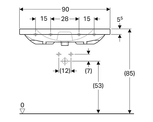 Заказать Раковина 90х48,2 см Geberit Acanto 500.624.01.2 в магазине сантехники Santeh-Crystal.ru