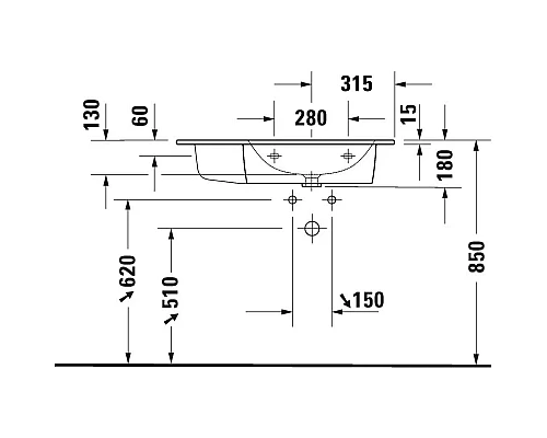 Приобрести Раковина 83х49 см Duravit ME by Starck 2346830000 в магазине сантехники Santeh-Crystal.ru