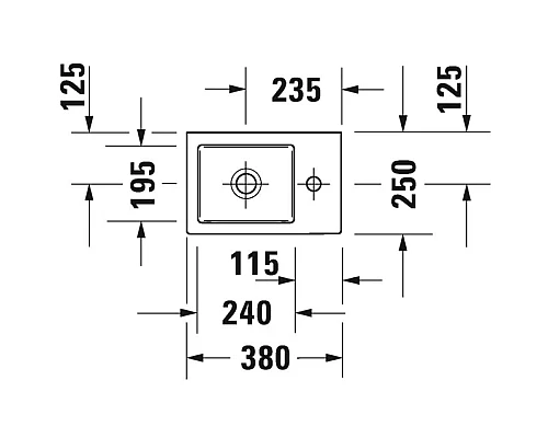 Купить Раковина 38х25 см Duravit Vero Air 0724380000 в магазине сантехники Santeh-Crystal.ru