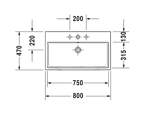 Купить Раковина 80х47 см Duravit Vero Air 2350800000 в магазине сантехники Santeh-Crystal.ru