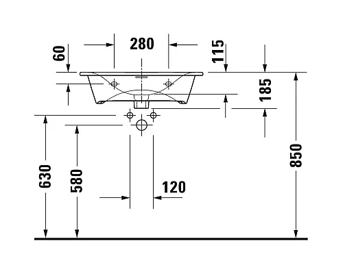 Заказать Раковина 63х49 см Duravit Viu 2344630000 в магазине сантехники Santeh-Crystal.ru