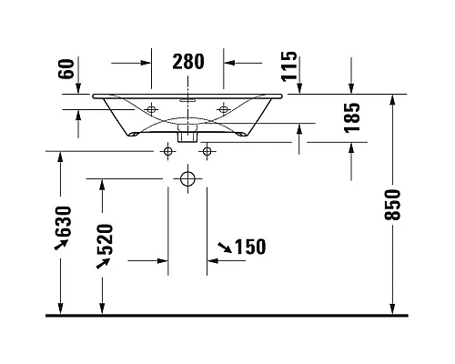 Заказать Раковина 73х49 см Duravit Viu 2344730000 в магазине сантехники Santeh-Crystal.ru