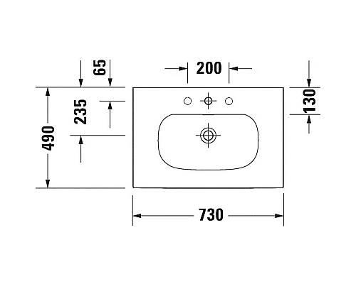 Заказать Раковина 73х49 см Duravit Viu 2344730000 в магазине сантехники Santeh-Crystal.ru