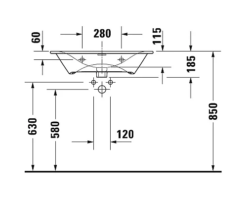 Заказать Раковина 73х49 см Duravit Viu 2344730000 в магазине сантехники Santeh-Crystal.ru