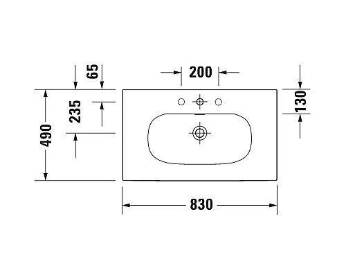 Приобрести Раковина 83х49 см Duravit Viu 2344830000 в магазине сантехники Santeh-Crystal.ru
