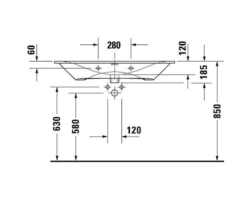 Заказать Раковина 103х49 см Duravit Viu 2344100000 в магазине сантехники Santeh-Crystal.ru