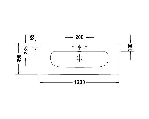 Приобрести Раковина 123х49 см Duravit Viu 2344120000 в магазине сантехники Santeh-Crystal.ru