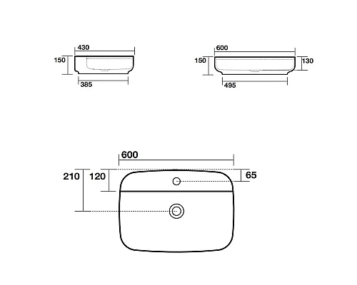 Заказать Раковина 60х43 см Kerasan Tribeca 514211x1 в магазине сантехники Santeh-Crystal.ru