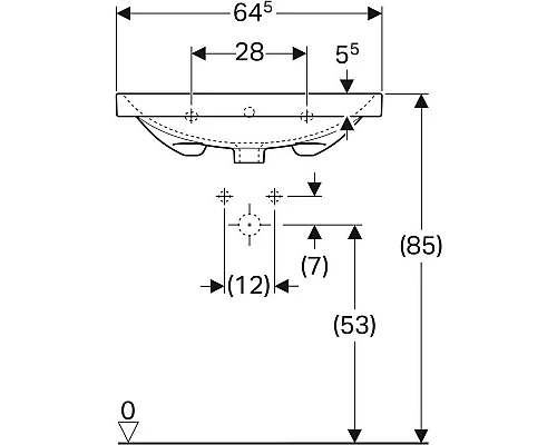 Купить Раковина 64,5х48,2 см Geberit Acanto 500.621.01.2 в магазине сантехники Santeh-Crystal.ru